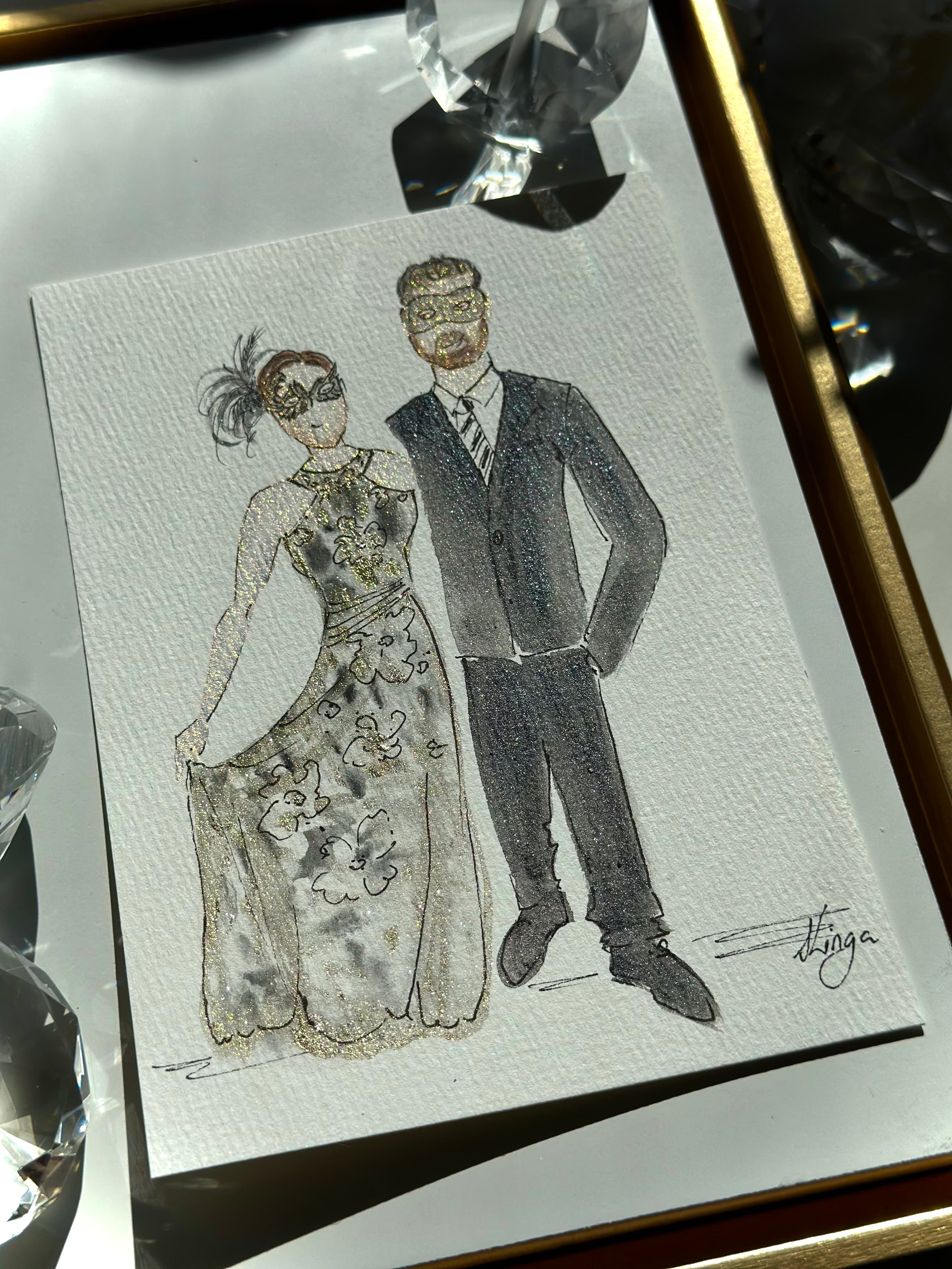 Guest illustration — gala fashion portrait