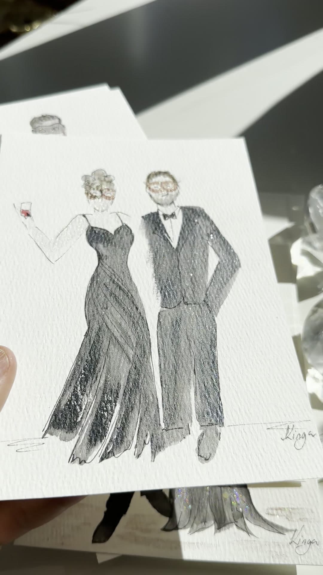 Guest illustration — watercolor fashion portrait, page 3