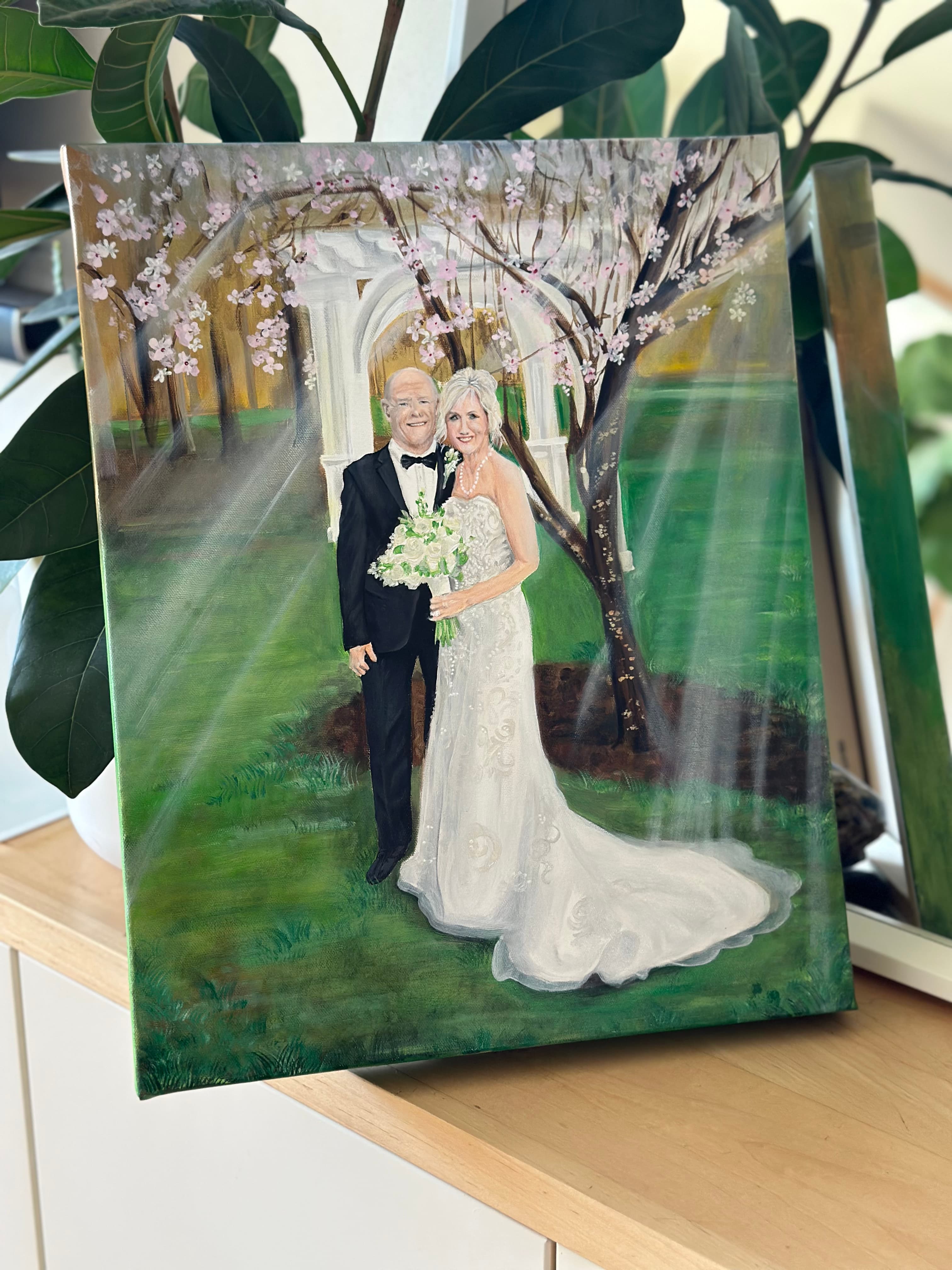Detail from the neighborhood reception wedding painting