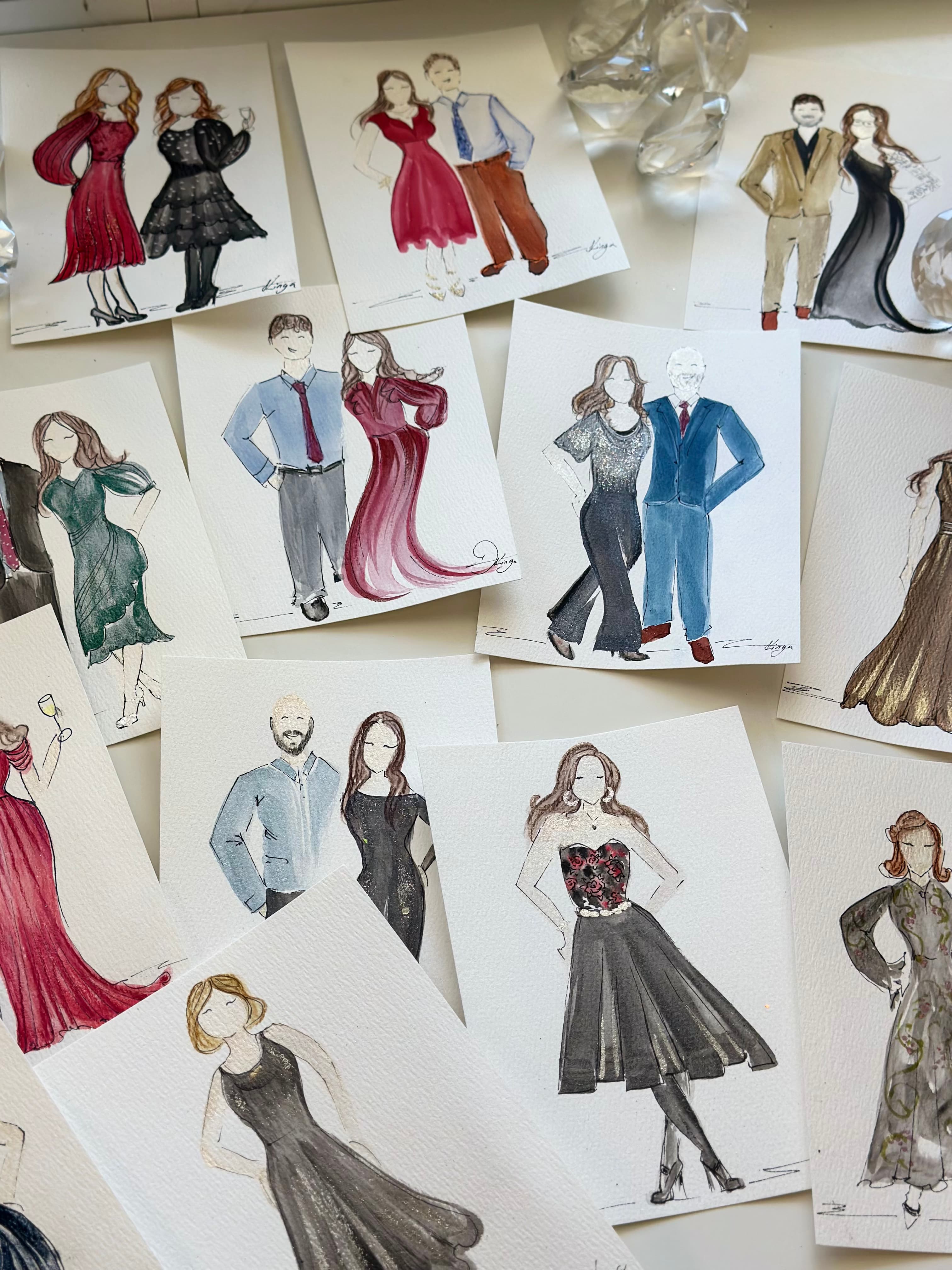 Fashion illustration keepsake — wedding favor
