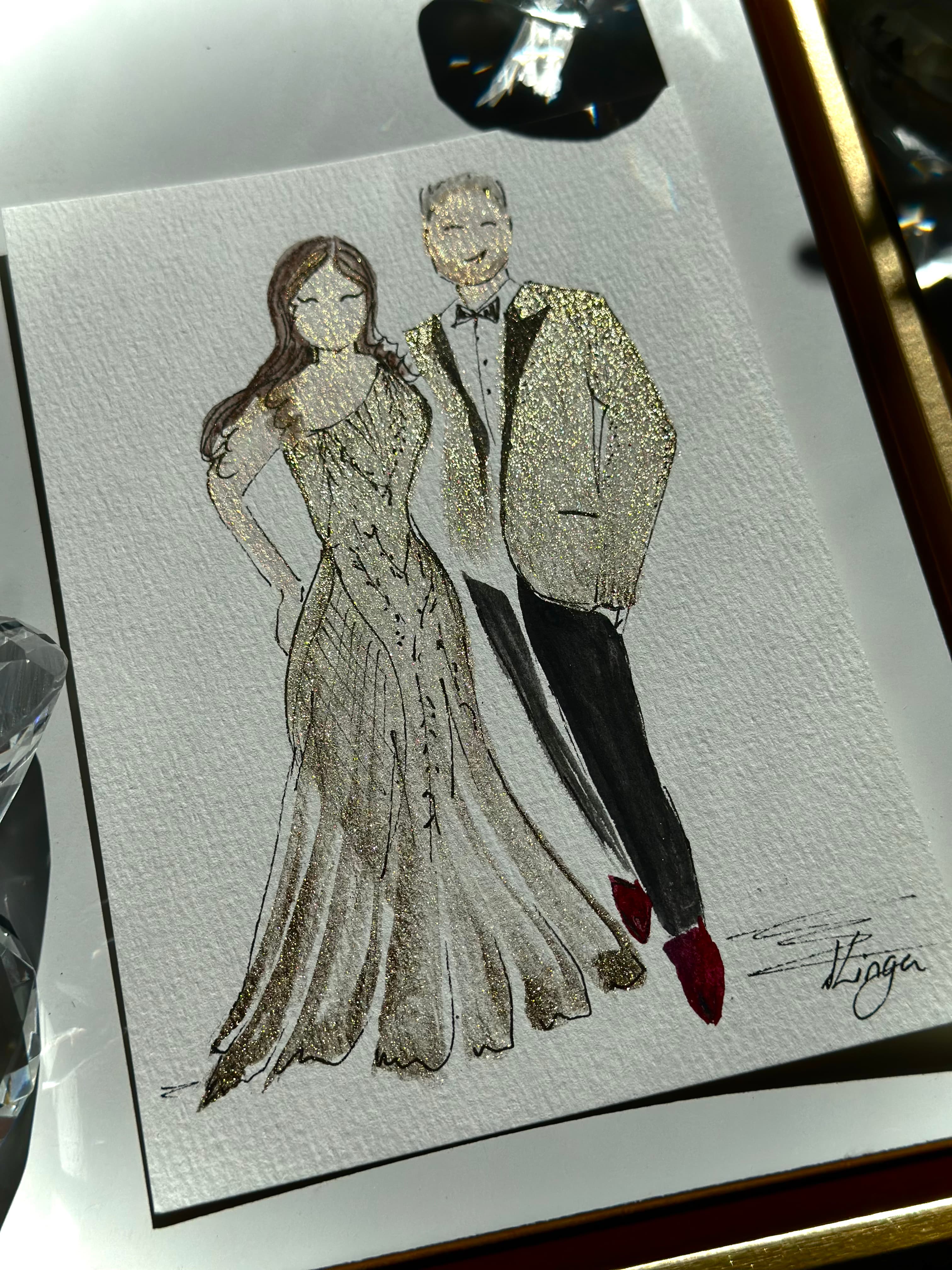 Fashion illustration — wedding party portrait