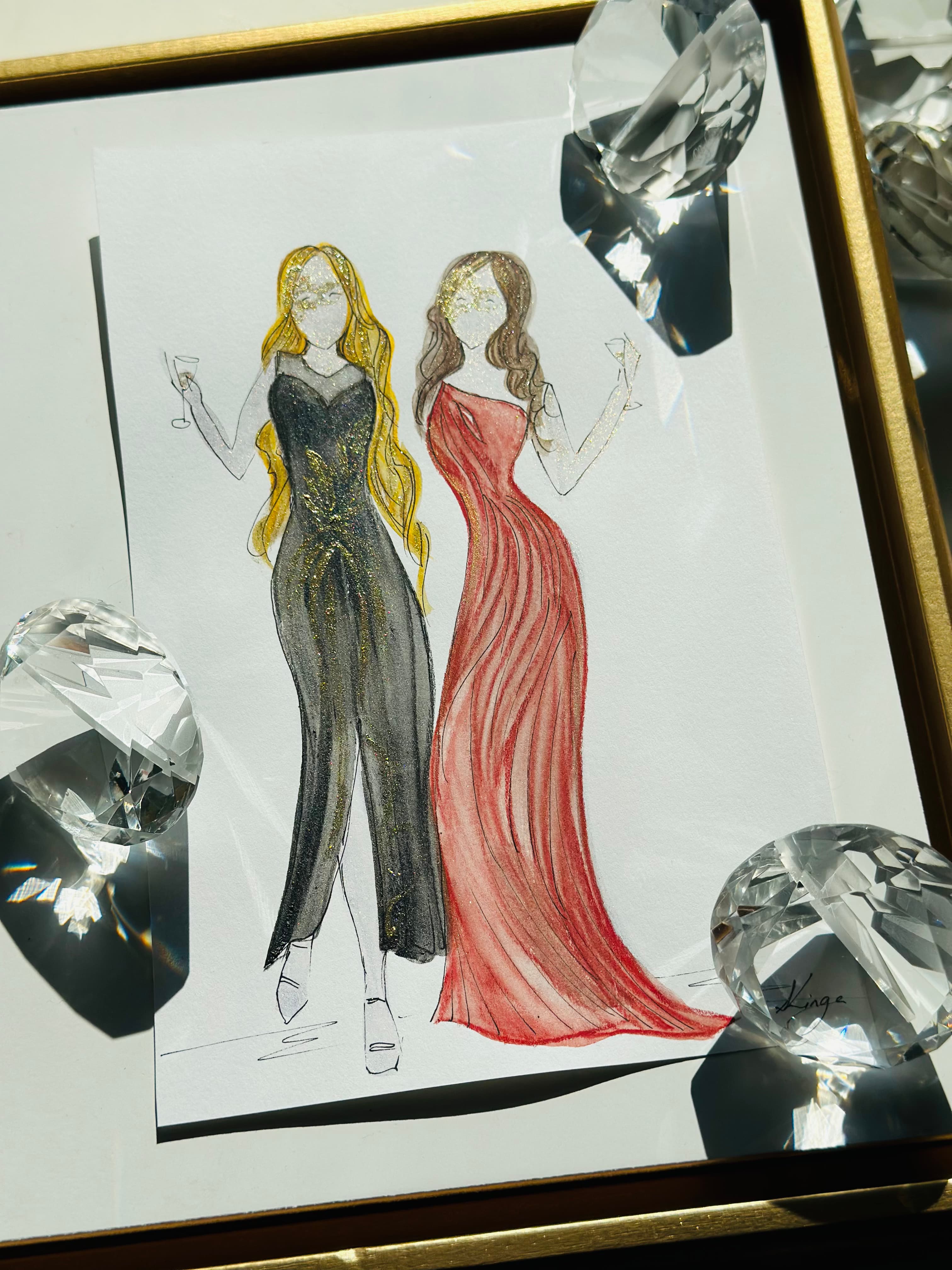 Live guest illustration — party portrait keepsake